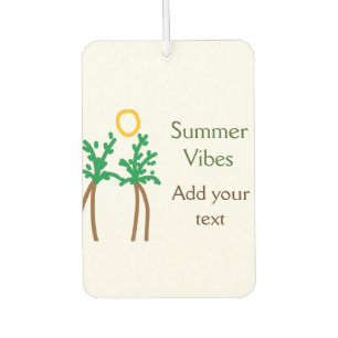 Green brown coconut tree summer vibes add your tex car air freshener