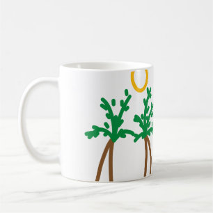 Green brown coconut tree summer vibes add your tex coffee mug