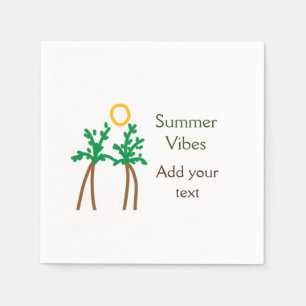 Green brown coconut tree summer vibes add your tex napkin