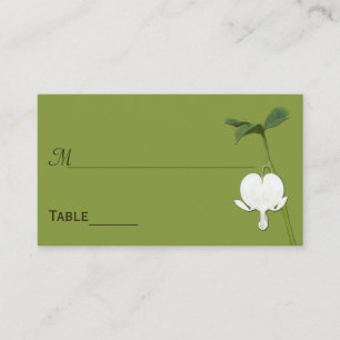 Green Brown Ivory Bleeding Heart Place Cards