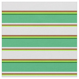 Green, Brown, Lavender, Sea Green & Dark Green Fabric