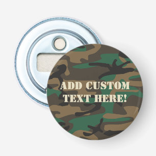 Green Brown Military Camo Camouflage Bottle Opener