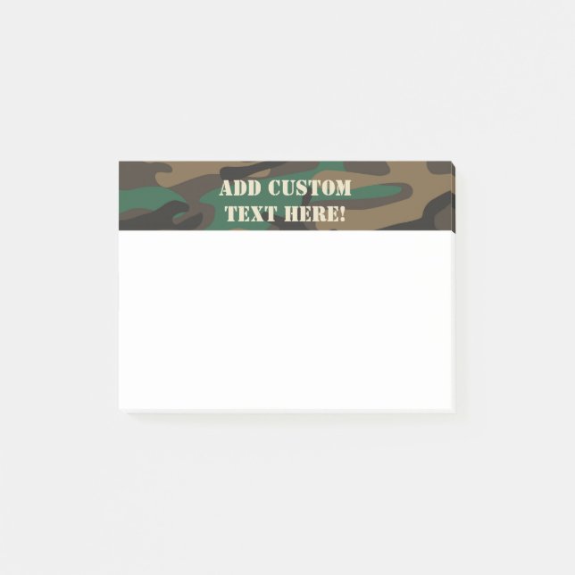 Green Brown Military Camo Camouflage Post-it Notes (Front)