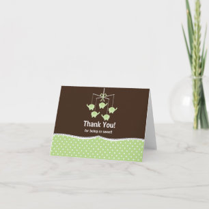 Green & Brown Mobile Thank You Note Card