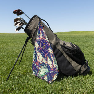 Green brown of teams, camouflage in beehive style? golf towel