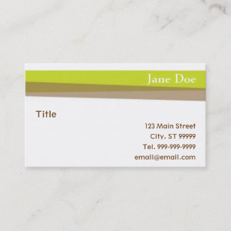 Green & Brown Stripes Business Card
