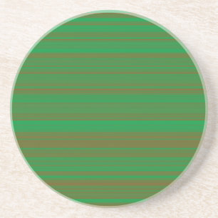 Green Brown Stripes Coaster