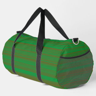 Green Brown Stripes Large Duffle Bag