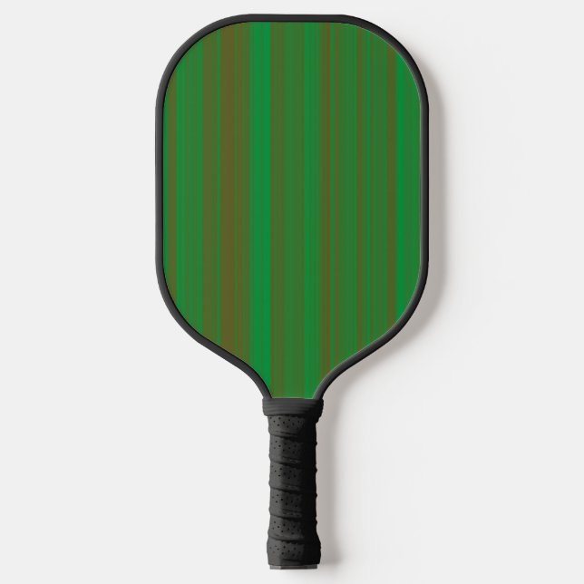 Green Brown Stripes Pickleball Paddle (Front)