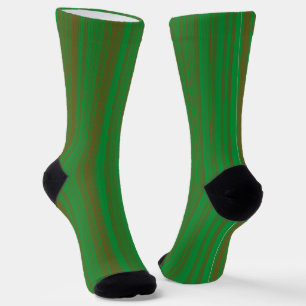 Green Brown Stripes Seamless Pattern Socks