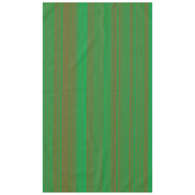 Green Brown Stripes Tablecloth (Front)