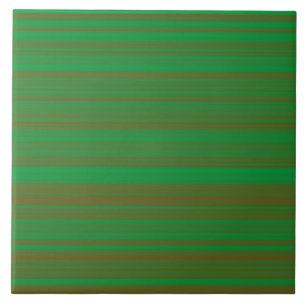 Green Brown Stripes Tile