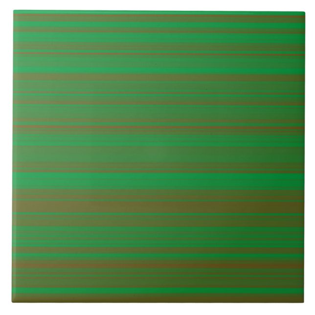 Green Brown Stripes Tile (Front)