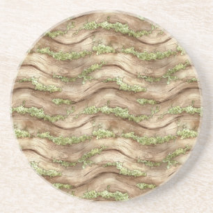 Green Brown Tree Coaster