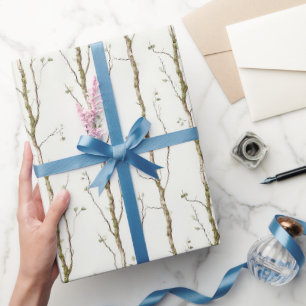 Green Brown Trees Birthday Wrapping Paper