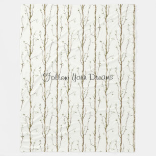 Green Brown Trees Fleece Blanket