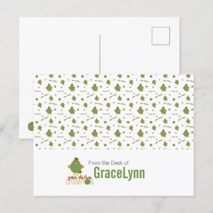 Green & Brown Yarn Chicken Champion Postcard