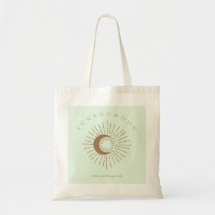 Green Brown Yoga Celestial Sun Moon Tote Bag