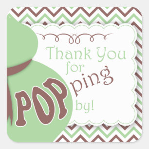 Green/BrownBelly Bump Baby Shower Favour Stickers