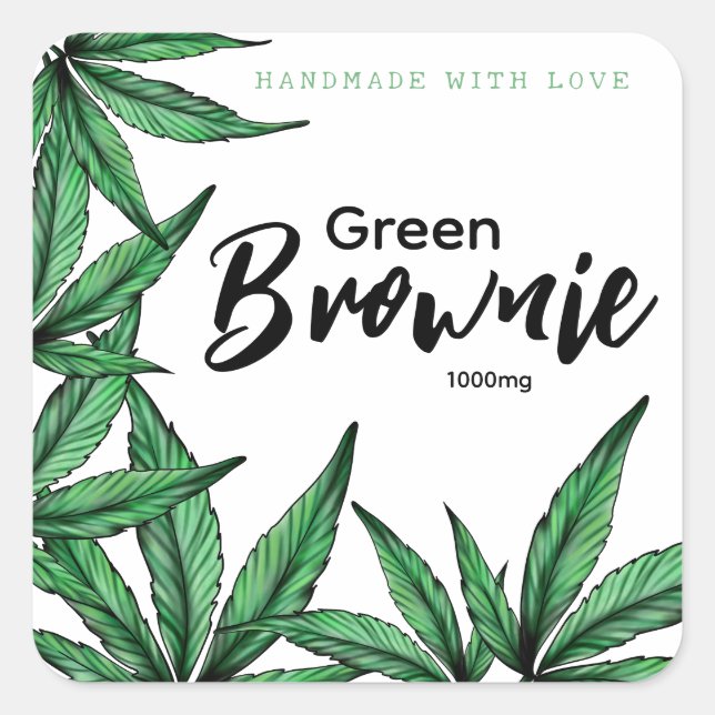 Green Brownie Edibles label  (Front)