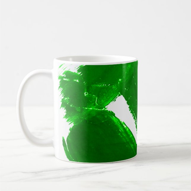 Green brush strokes coffee mug (Left)