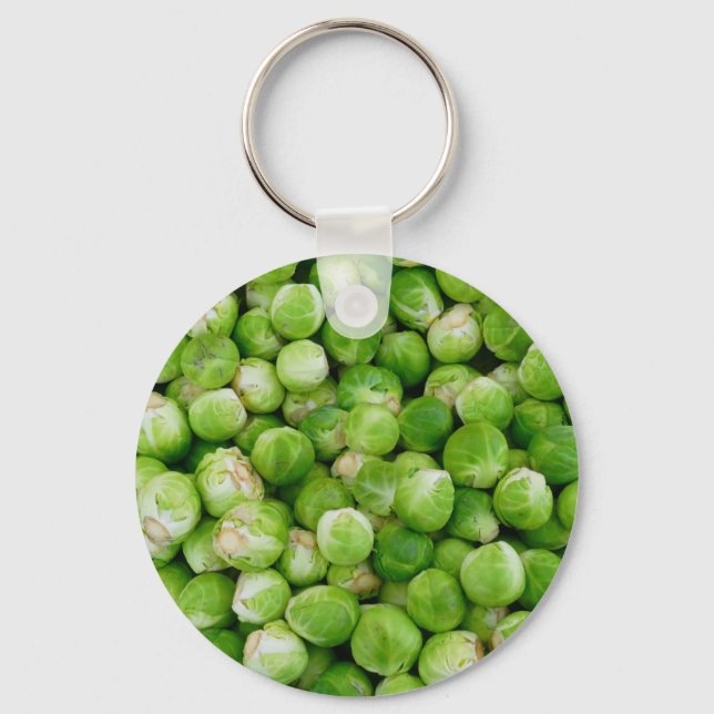 Green brussels sprouts key ring (Front)