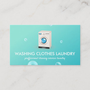 Green BUBBLE Laundry Cleaning Business Card