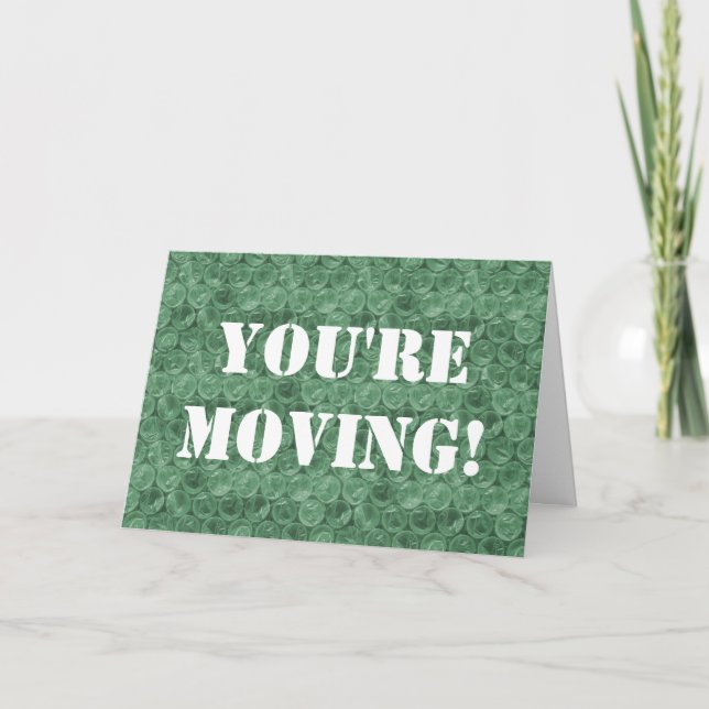 Green bubble wrap housewarming card (Front)