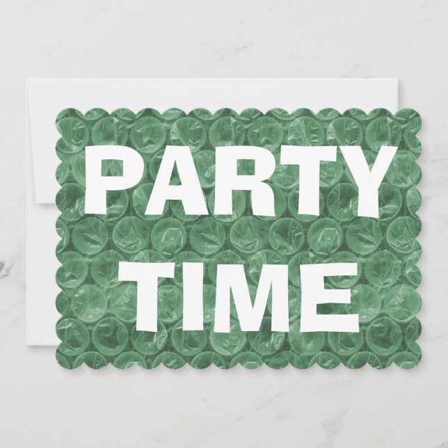 Green bubble wrap invitation (Front)