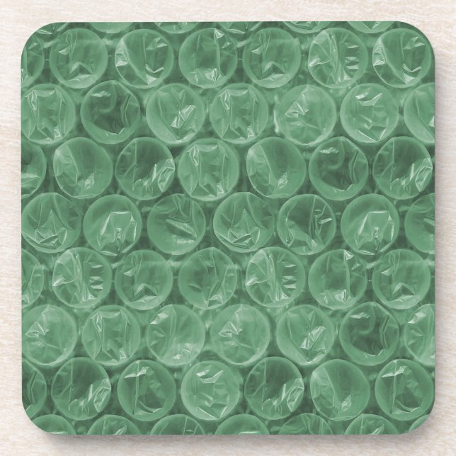 Green bubble wrap pattern coaster (Front)