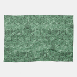 Green bubble wrap pattern tea towel