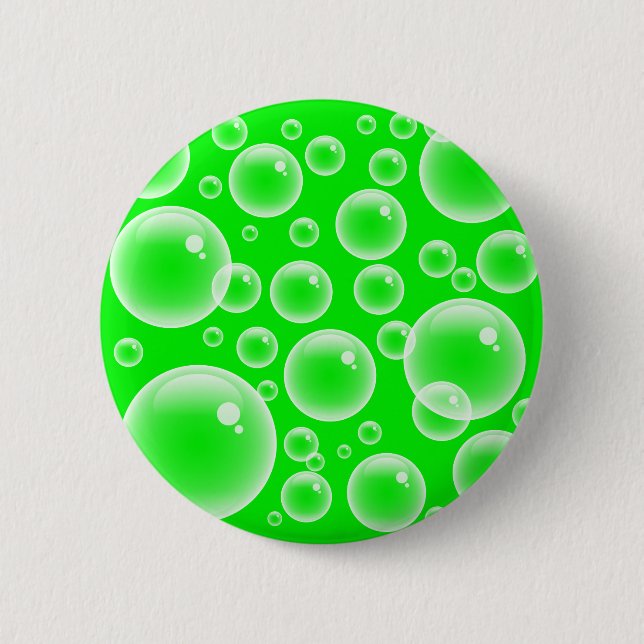 Green Bubbles 6 Cm Round Badge (Front)