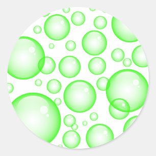 Green Bubbles Classic Round Sticker