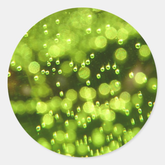 Green Bubbles Classic Round Sticker (Front)