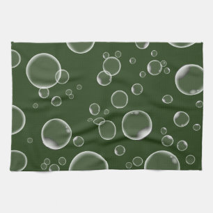 Green Bubbles Kitchen Towel Home Decor