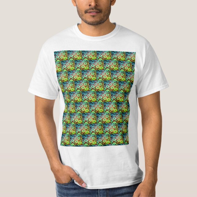 Green bubbles pattern T-Shirt (Front)