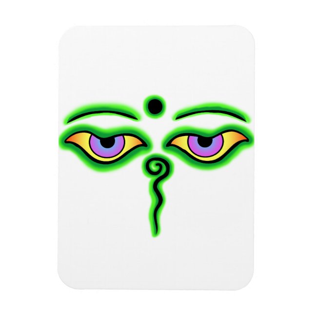 Green Buddha Eyes.png Magnet (Vertical)