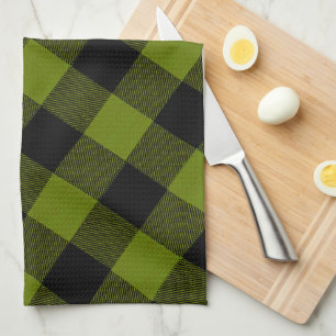 Green Buffalo Check Garden Tea Towel