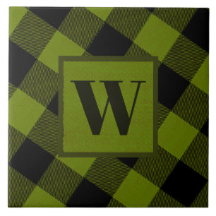 Green Buffalo Check Garden Tile