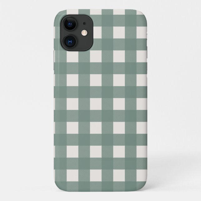 Green Buffalo Check Green Plaid Gingham Case-Mate iPhone Case (Back)