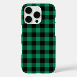 Green Buffalo Check Plaid Holiday Pattern iPhone 16 Pro Case