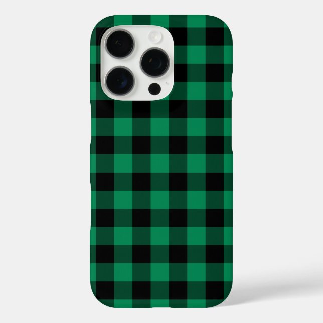 Green Buffalo Check Plaid Holiday Pattern Case-Mate iPhone Case (Back)