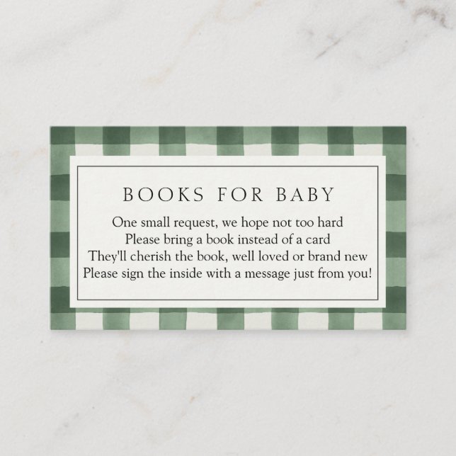 Green Buffalo Plaid Books for Baby Enclosure (Front)