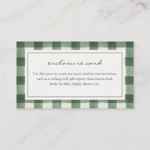 Green Buffalo Plaid Enclosure Card