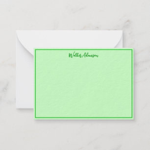 Green Buffalo Plaid - Gingham Check Name Border Card