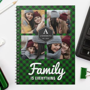 Green Buffalo Plaid Lumberjack Photo Collage Notebook