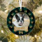 Green Buffalo Plaid Pattern Gold Bow Family Photo 