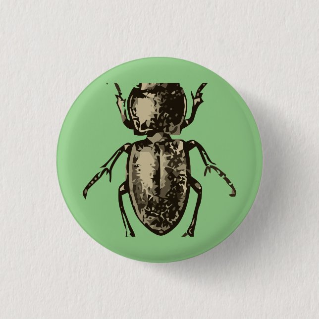 Green bug 2" round button (Front)