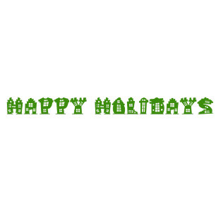Green Building Font Business Holiday Card