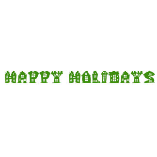 Green Building Font Business Holiday Card